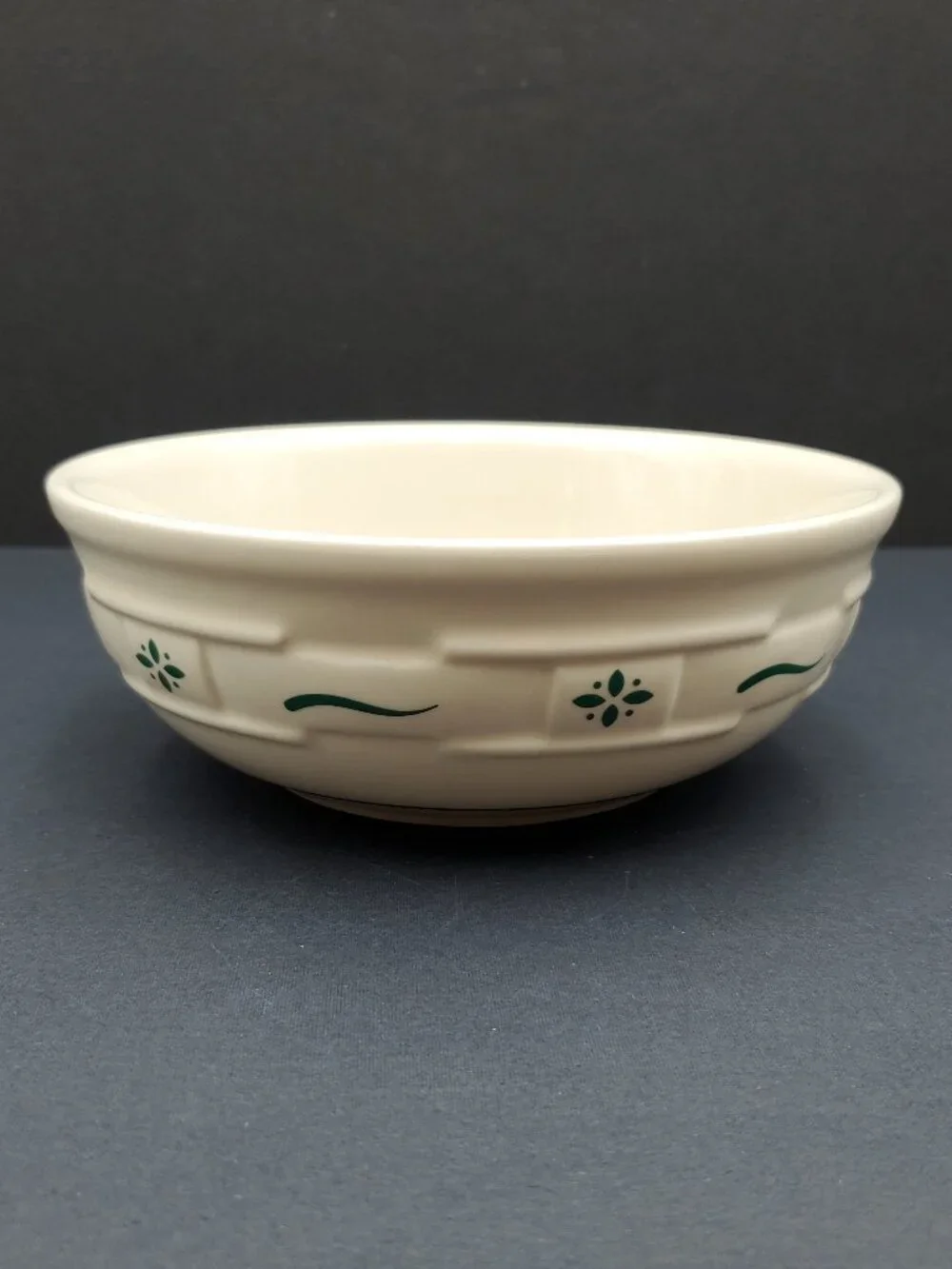 Longaberger Woven Traditions Heritage Green Coupe Cereal Bowl 7